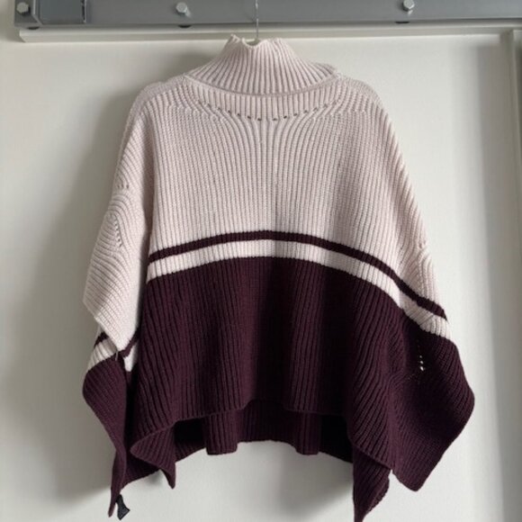 NWT Save the Ocean Sustainable Color Block Pullover Turtleneck Poncho size O/S - Picture 3 of 5